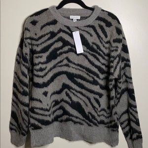 Fuzzy Zebra Knit Sweatee